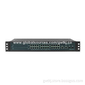 10/100M 24-port web managed PoE switch with 2 GE+2 SFP